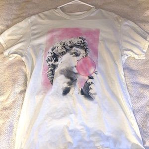 White graphic tee
